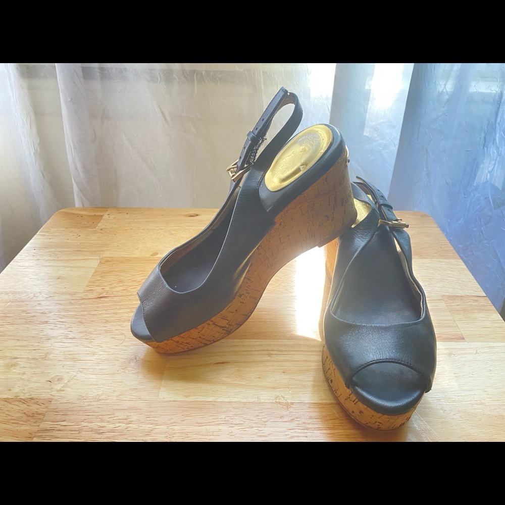 Michael kors wedge sling back black size 5